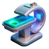 coveted elegant Advanced medical scanner displaying holographic data NO BACKGROUND with Transparent Background. detailed png