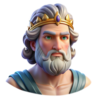 dynamic mesmerizing Zeus, King of the Gods, realistic portrait, NO BACKGROUND with Transparent Background. 8K png