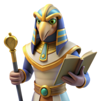dreamy stunning Thoth, Egyptian god of writing and knowledge NO BACKGROUND with Transparent Background. exclusive png