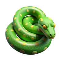 dynamic impressive A slithering green tree python, NO BACKGROUND with Transparent Background. studio quality png