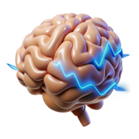 harmonious fascinating A stylized human brain, pulsating with energy. NO BACKGROUND with Transparent Background. genuine png