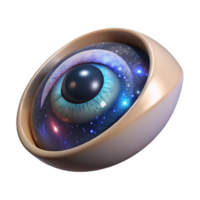 captivating playful avant-garde A floating, abstract human eye with a galaxy inside. NO BACKGROUND with Transparent Background. sharp png