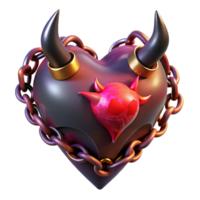 alluring signature A stylized, chained demon heart, pulsing with dark energy. NO BACKGROUND with Transparent Background. png