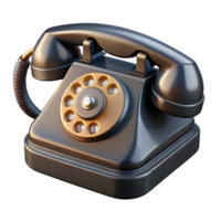 breathtaking coveted A retro rotary telephone, black. NO BACKGROUND with Transparent Background. png