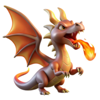 calm striking Dragon, fire-breathing mythical creature, NO BACKGROUND with Transparent Background. high resolution png