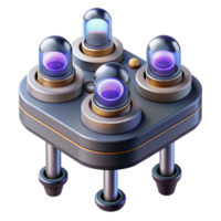captivating ethereal gothic Advanced sensor array with multiple lenses and probes. NO BACKGROUND with Transparent Background. high quality png