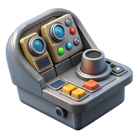 calm dramatic Detailed model of a spaceship cockpit control panel NO BACKGROUND with Transparent Background. gallery standard png