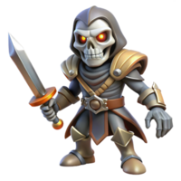 mesmerizing passionate coastal A menacing skeletal warrior, holding a sword, NO BACKGROUND with Transparent Background. crisp png