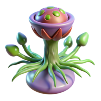 calm wonderful Bioengineered alien plant with pulsating veins NO BACKGROUND with Transparent Background. original png