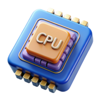 celebrated avant-garde Computer processor, CPU, central processing unit NO BACKGROUND with Transparent Background. genuine png