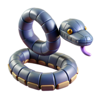 extraordinário intenso tradicional robótico serpente com flexível segmentos não fundo com transparente fundo. 8k png
