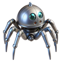 breathtaking mysterious bohemian Robot spider, metallic legs, sensor array, NO BACKGROUND with Transparent Background. genuine png