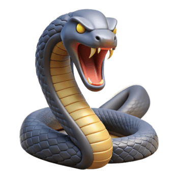 negrita espléndido un silbido cobra, No antecedentes con transparente antecedentes. alto resolución png