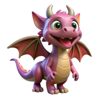 distinguished surreal Smiling cartoon dragon, playful expression, small wings, NO BACKGROUND with Transparent Background. artisan png