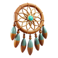 elegant rustic Dreamcatcher, Native American protective charm, NO BACKGROUND with Transparent Background. masterfully captured png