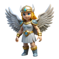 distinctive nordic A single Valkyrie, winged warrior maiden, NO BACKGROUND with Transparent Background. 8K png