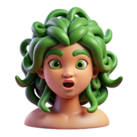 aclamado rústico medusa, górgona, serpente cabelo, não fundo com transparente fundo. Alto resolução png