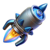 majestic calm minimalist Sleek spaceship engine with pulsating blue flames NO BACKGROUND with Transparent Background. expertly shot png