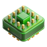 celebrated classic A circuit board, green with visible components. NO BACKGROUND with Transparent Background. artisan png