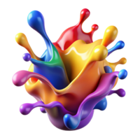 vibrant timeless A colorful abstract splash of paint. NO BACKGROUND with Transparent Background. png