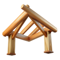 elegant abstract Wooden rafter, exposed beam, NO BACKGROUND with Transparent Background. crisp png