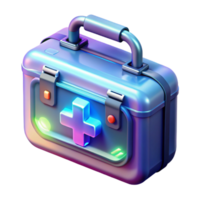 acclaimed coastal Futuristic medical kit with holographic instructions NO BACKGROUND with Transparent Background. gallery standard png