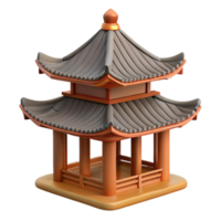 exquisite harmonious surreal Pagoda roof, tiered structure, NO BACKGROUND with Transparent Background. artisan png