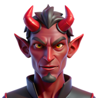 dazzling quintessential A fierce, stylized, male demon portrait. NO BACKGROUND with Transparent Background. png