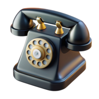 radiant quintessential A retro rotary telephone, black. NO BACKGROUND with Transparent Background. png
