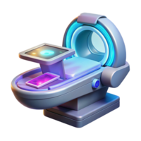 breathtaking quintessential Advanced medical scanner displaying holographic data NO BACKGROUND with Transparent Background. png