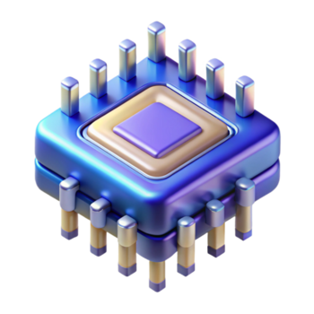 dinamico ipnotizzante quantistico computer processore no sfondo con trasparente sfondo. sapientemente tiro png