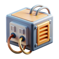 stunning quintessential A power supply unit, with cables attached. NO BACKGROUND with Transparent Background. png