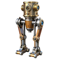 mesmerizing impressionist Steampunk robotic leg with intricate pistons and metal plating. NO BACKGROUND with Transparent Background. artisan png