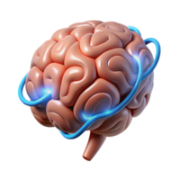 fascinating art deco A stylized human brain, pulsating with energy. NO BACKGROUND with Transparent Background. genuine png