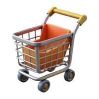 beautiful celebrated A shopping cart, empty, NO BACKGROUND with Transparent Background. png