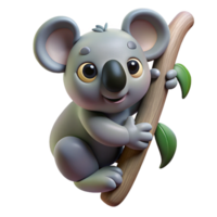 timeless artistic A koala, clinging to a tree branch. NO BACKGROUND with Transparent Background. top-tier png
