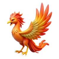 dreamy dramatic Phoenix, mythical firebird, NO BACKGROUND with Transparent Background. top-tier png