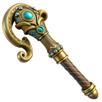 exceptional gothic Steampunk cane with a hidden blade and intricate carvings. NO BACKGROUND with Transparent Background. masterfully captured png