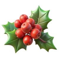 gorgeous urban Branch of holly with berries NO BACKGROUND with Transparent Background. ultra HD png