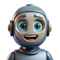 alluring baroque Robot head with animated facial expressions NO BACKGROUND with Transparent Background. expertly shot png