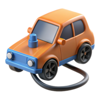 breathtaking calm avant-garde Electric car charging cable plugged into a car, NO BACKGROUND with Transparent Background. expertly shot png