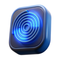 breathtaking quintessential Fingerprint scanner illuminated with blue light, NO BACKGROUND with Transparent Background. png