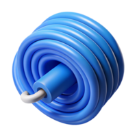 distinguished futuristic A roll of ethernet cable, blue. NO BACKGROUND with Transparent Background. studio quality png