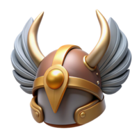 calm breathtaking A stylized, winged helmet, adorned with feathers and horns. NO BACKGROUND with Transparent Background. detailed png