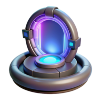 coveted impressionist Portable teleportation device with shimmering portal NO BACKGROUND with Transparent Background. crisp png