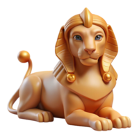 alluring signature Sphinx, enigmatic creature, lion's body with a human head, NO BACKGROUND with Transparent Background. png