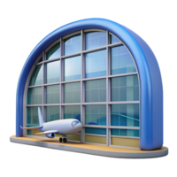 serene creative Airport terminal window, large pane, NO BACKGROUND with Transparent Background. authentic png