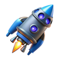 elegant retro Spaceship engine nozzle with glowing blue thrusters. NO BACKGROUND with Transparent Background. high resolution png