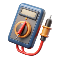 vibrant nostalgic creative A multimeter, with probes attached. NO BACKGROUND with Transparent Background. professional png