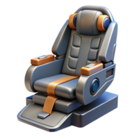 alluring harmonious organic Spaceship pilot seat, ergonomic design, safety harness, control stick. NO BACKGROUND with Transparent Background. handcrafted png